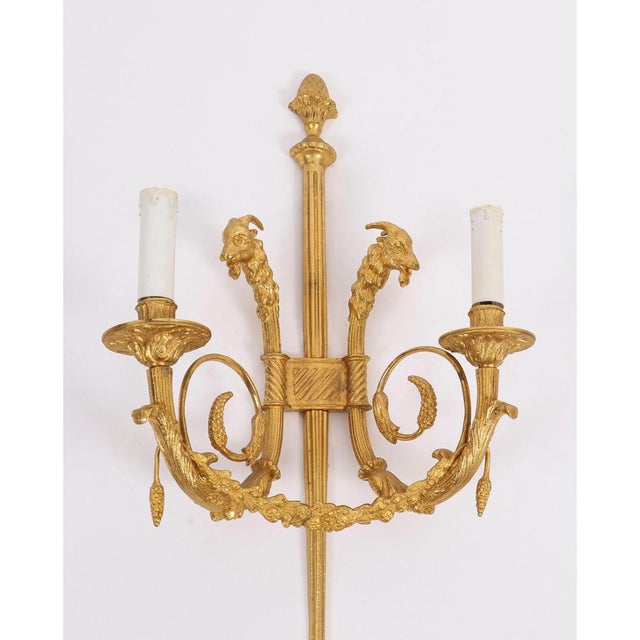 Antique French Neo-Classical Ormolu Wall Lights, 1800s, Set of 2 For Sale - Image 9 of 12