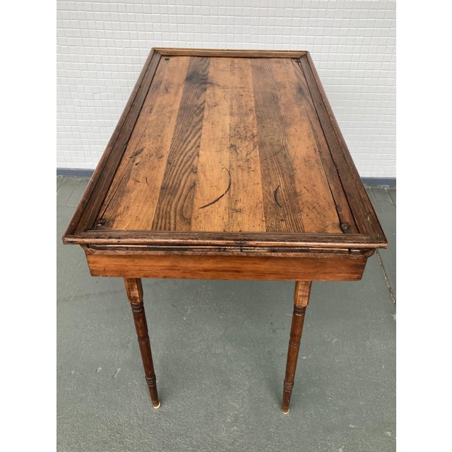 Antique Folding 19th C. Wooden Camp or Gaming Table For Sale - Image 10 of 18