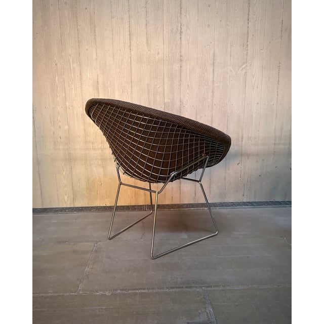 1980s Diamond Chair in Chrome and Brown Upholstery for Knoll International, 1980s For Sale - Image 5 of 16