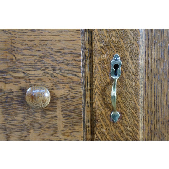 Antique American Empire Style Quartersawn Oak Chifferobe Wardrobe Dresser Closet For Sale - Image 11 of 18