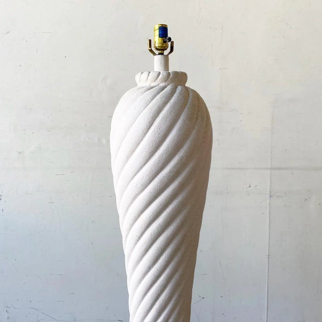 1980s Postmodern Spiral Swirl Ceramic Floor Lamp For Sale - Image 5 of 11