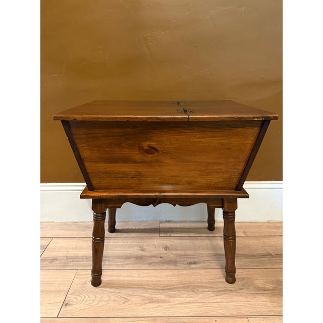 Brown 1977 Ethan Allen "Old Tavern" Solid Pine Dough Box End Table With Storage For Sale - Image 8 of 12