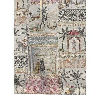 Jane Churchill Kashmir Garden Linen Blend Fabric 11 1/2 Yards For Sale