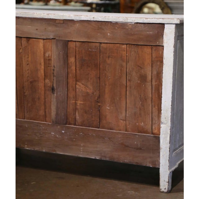 18th Century Louis XVI Carved & Painted Three-Drawer Chest With Faux Marble Top For Sale - Image 12 of 12