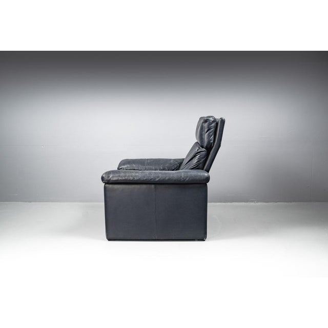 Blue Blue Leather Armchair from Cor Conseta, Germany, 1980s For Sale - Image 8 of 18