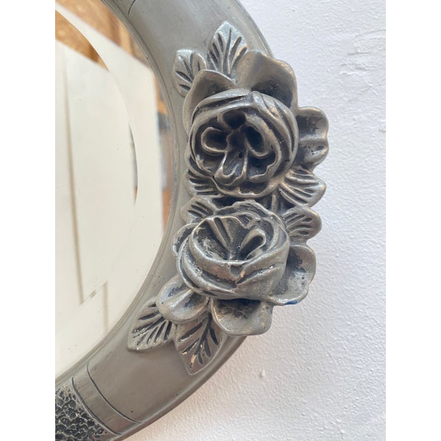 Art Deco Pewter Wall Mirror, 1920 For Sale - Image 4 of 11