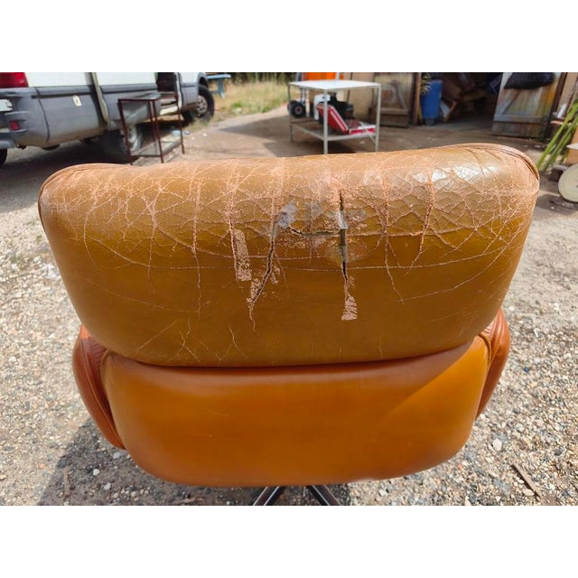 Brown Vintage Lounge Chair by Otto Zapf for Knoll, 1970 For Sale - Image 8 of 9
