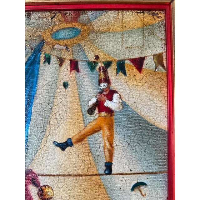 2000 - 2009 Edgar Barrios Acrylic Painting on Canvas - Jester Musicians and Tightrope Walker From His Circus Series For Sale - Image 5 of 5
