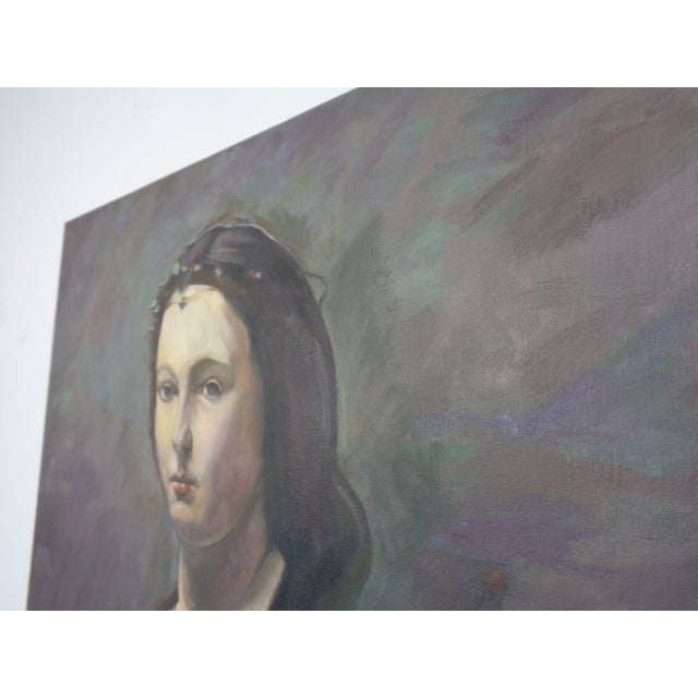 Fred Neumann After Jean Baptiste Camille Corot, The Woman with the Pearl, 1980s, Oil on Canvas For Sale - Image 12 of 18