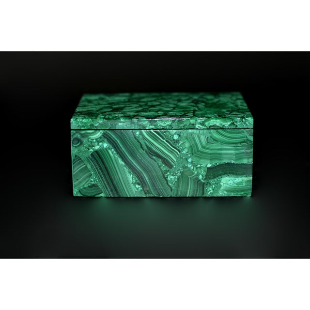 Malachite Box Gemstone Box Peony Garden For Sale - Image 12 of 18