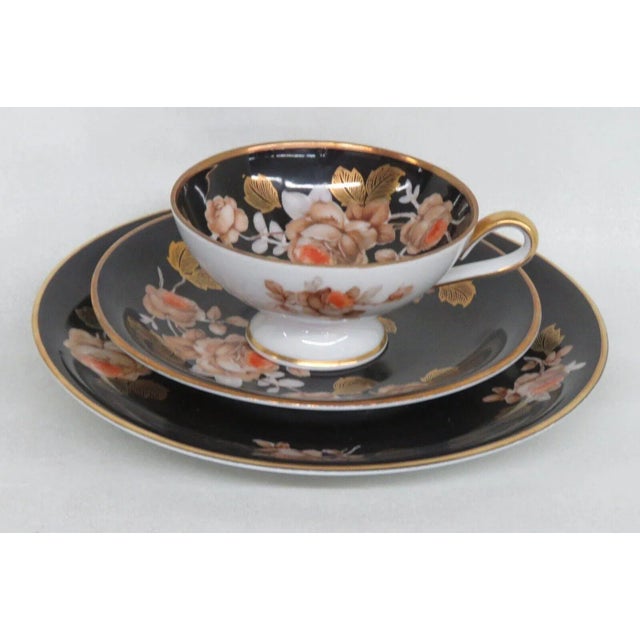 Rudolf Wachter Kirchenlamitz Porcelain Floral Tea Cup Saucer Dessert Plate For Sale - Image 11 of 11