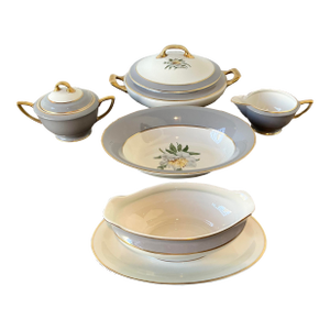 Vintage Princess China “Golden Peony” Serving Pieces - Set of 5