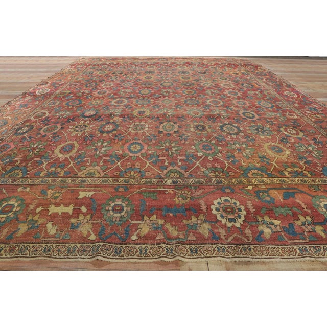 Textile Antique Persian Bakshaish Rug - 10'09 X 14'08 For Sale - Image 7 of 9