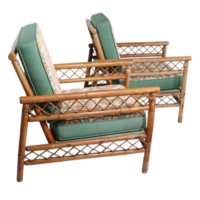Ritts Tropitan Pr. Mid 20th Century Bamboo Lounge Chairs For Sale - Image 4 of 10