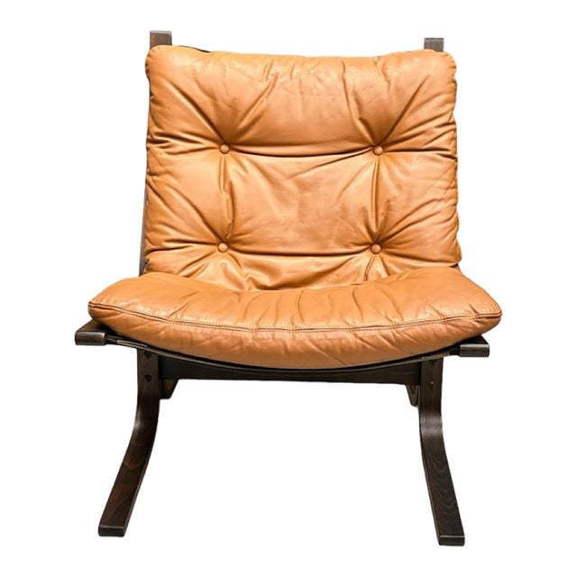 1970s Mid Century Modern Ingmar Relling for Westnofa Teak and Cognac Leather Sling Chair For Sale