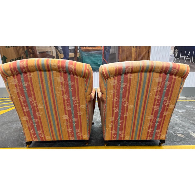 Saffron George Smith Standard Arm Chairs For Sale - Image 8 of 10