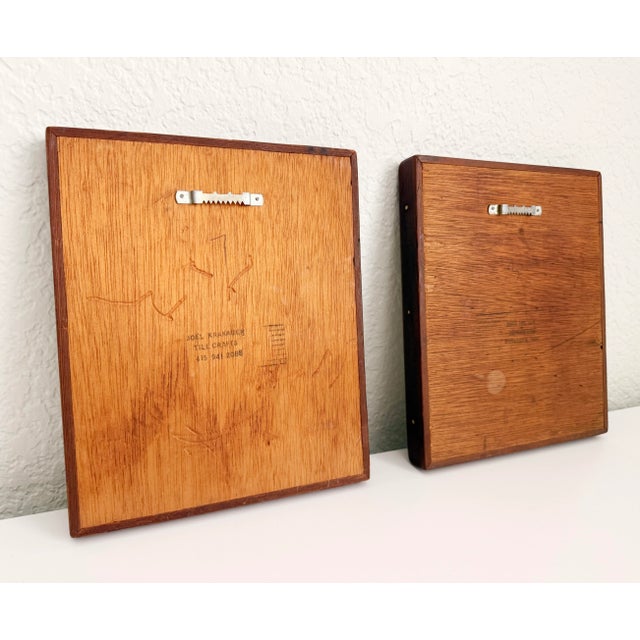 Wood 1960s Mid-Century Modern Berthold Muller Style Tile & Rosewood Wall Mirrors - A Pair For Sale - Image 7 of 8