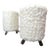 1970s Jean Royere Style Faux Fur Pair Stools For Sale