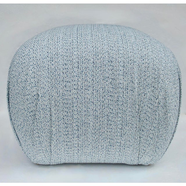 Contemporary C. 1980's Post-Modern Sherrill Furniture Pouf Ottoman/Stool With a Linear Boucle Textile For Sale - Image 3 of 18
