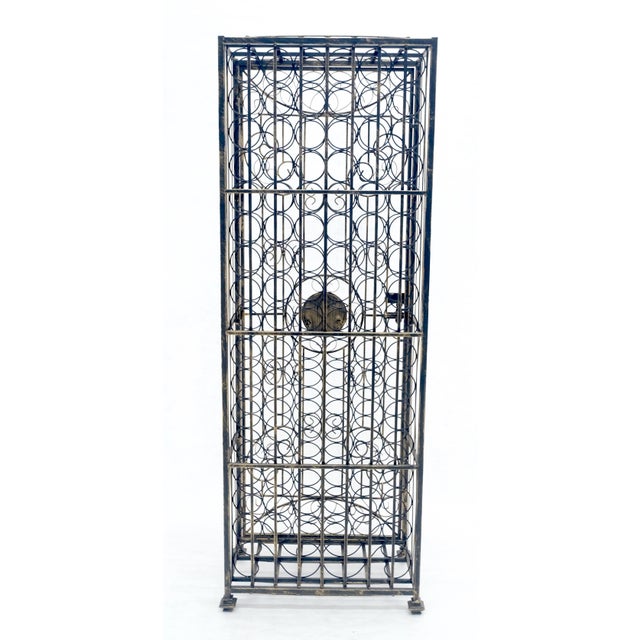 Very Large 96 Bottles Cage Shape Wine Rack Locker Wrought Iron For Sale - Image 6 of 15