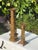 Vintage Brutalist Gilt Faux Bois Sculptural Candleholders, Graduated Pair For Sale In Naples, FL - Image 6 of 12