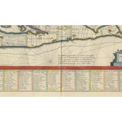 17th Century Hand-Colored Bermuda Map with Somers Isles from Blaeu, 1642 For Sale - Image 5 of 12