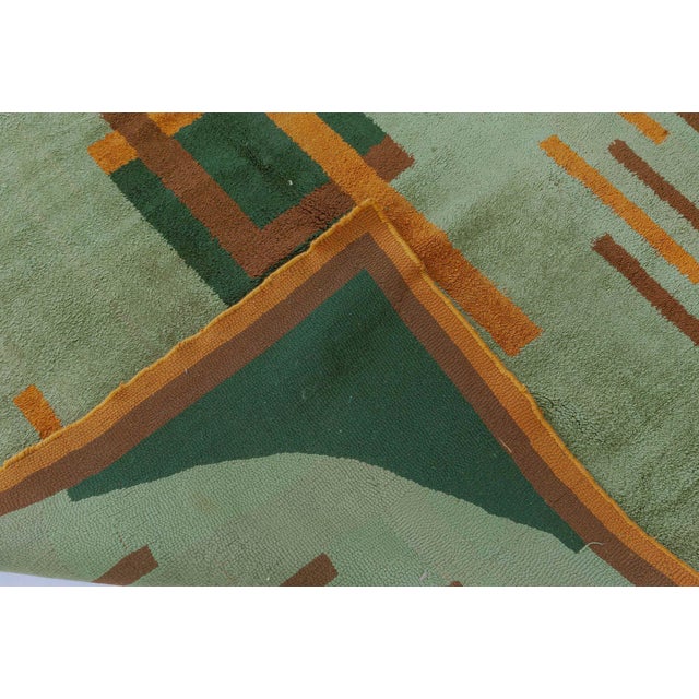 Green Doris Leslie Blau Vintage French Art Deco Rug For Sale - Image 8 of 8