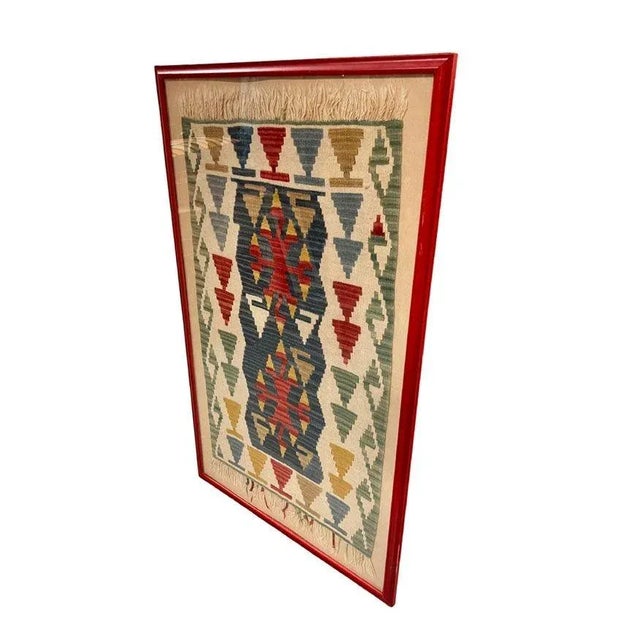 Traditional Antique Turkish Anatolian Kilim Tapestry Framed For Sale - Image 3 of 5