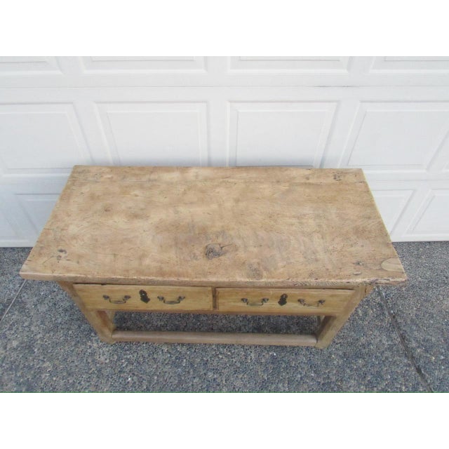 Mid 18th Century 18th Century English Bleached Out Rustic Oak Table For Sale - Image 5 of 18