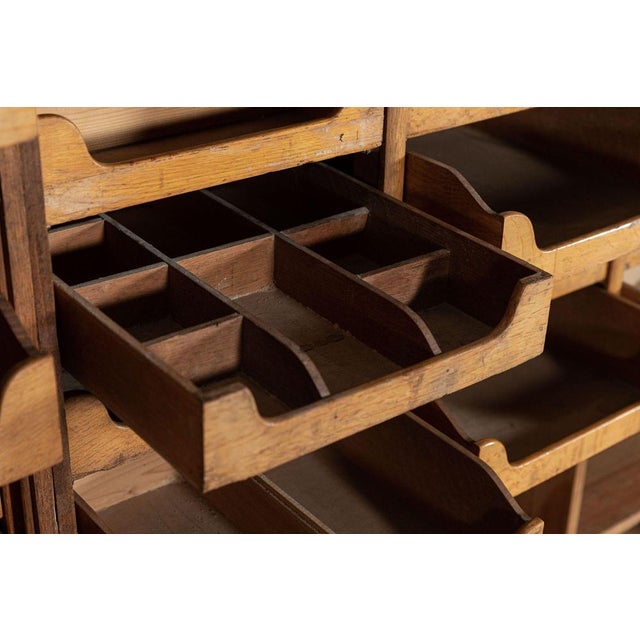 Monumental English Oak Haberdashery Cabinets, 1900s, Set of 2 For Sale - Image 16 of 18