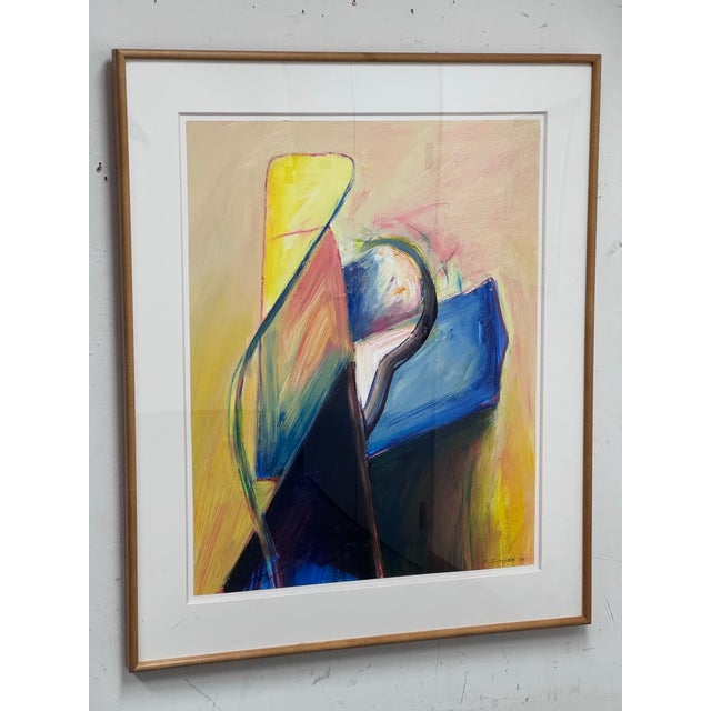 Circa 1995 Albert E. Smith Custom Framed Abstract For Sale - Image 12 of 12