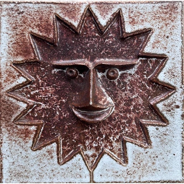 Large Ceramic Tile attributed to Roger Capron for Vallauris, 1950s ...