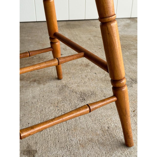 Vintage Windsor Valet Side Chair, Faux Bamboo Spindles, Turned Legs, Circa 1960s For Sale In Greensboro - Image 6 of 10
