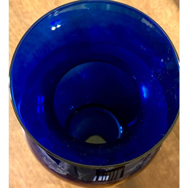 Mid 20th Century Cobalt Blue Glass Vase For Sale - Image 9 of 9