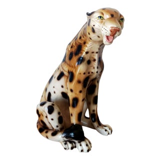 Unknown, Vintage Ceramic Leopard, 1970s, Ceramic For Sale