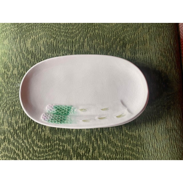 Set of 4 Italian Majolica Asparagus Plates For Sale - Image 4 of 7