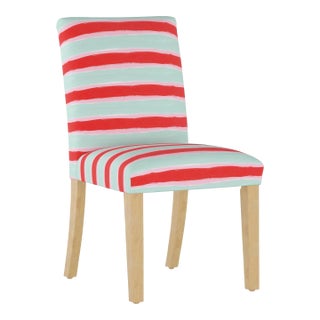 Megan Dining Chair in Mint Brush Stripe For Sale