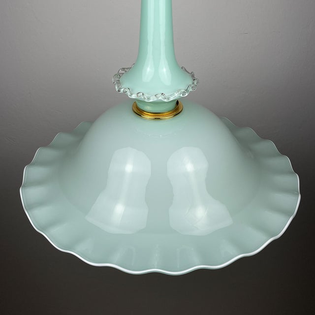 Vintage Murano Glass Pendant Lamp attributed Venini, Italy, 1970s For Sale - Image 7 of 18