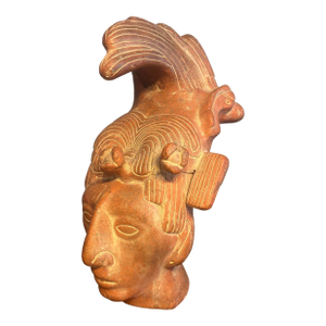 Mid 20th Century Terracotta Bust of K’inich Janaab Pakal — Classic Pre-Columbian Style