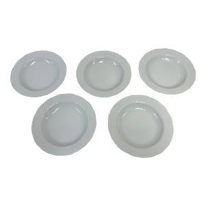 1990s Bernadaud 'Vannerie' Large Rim Soup Bowls (No Trim) - Set of 5