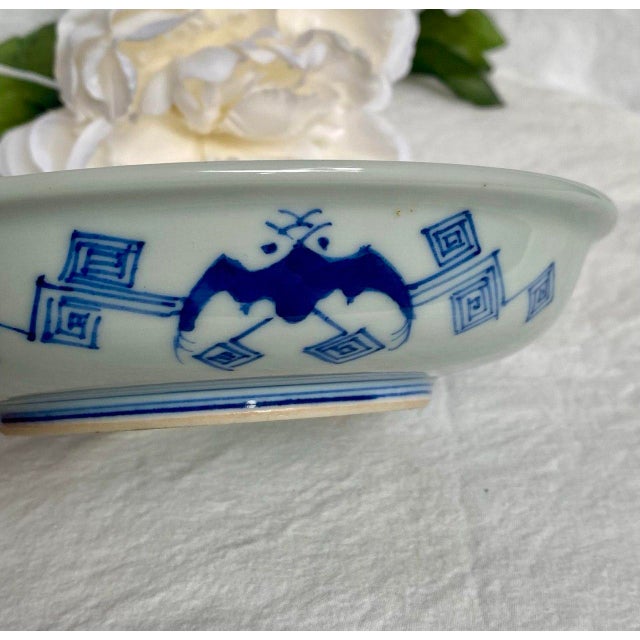 Chinese Blue & White Porcelain Dragon Boat Plate | Chenghua Mark | Early 20th Century Ming Revival For Sale - Image 9 of 13