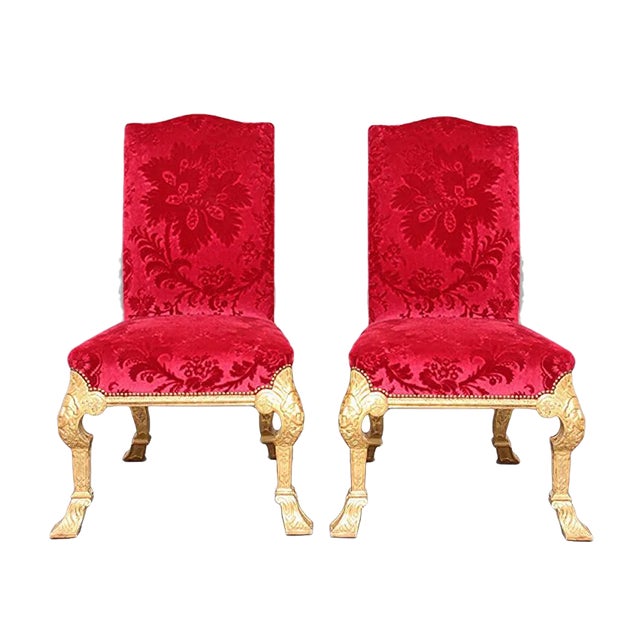 Set of Vintage George I Style Gilt Wood Chairs, 1920s For Sale