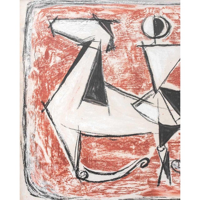 Abstract Marino Marini Cavaliere Mixed Media on Paper, 1955 For Sale - Image 3 of 9