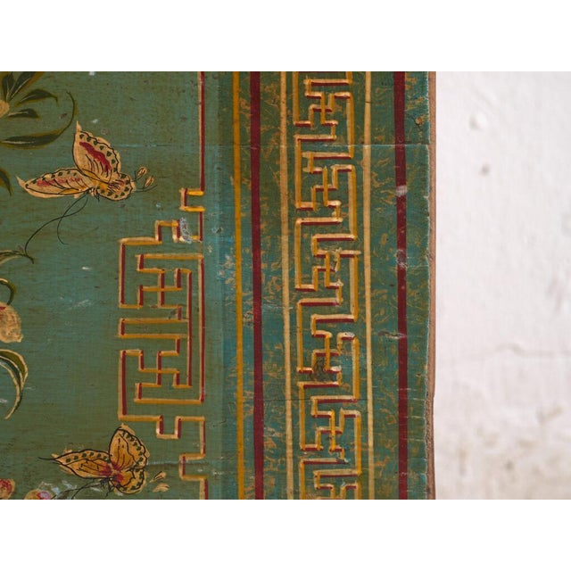Wood Antique Chinese Qing Dynasty Painted Dongbei Peony Trunk For Sale - Image 7 of 12