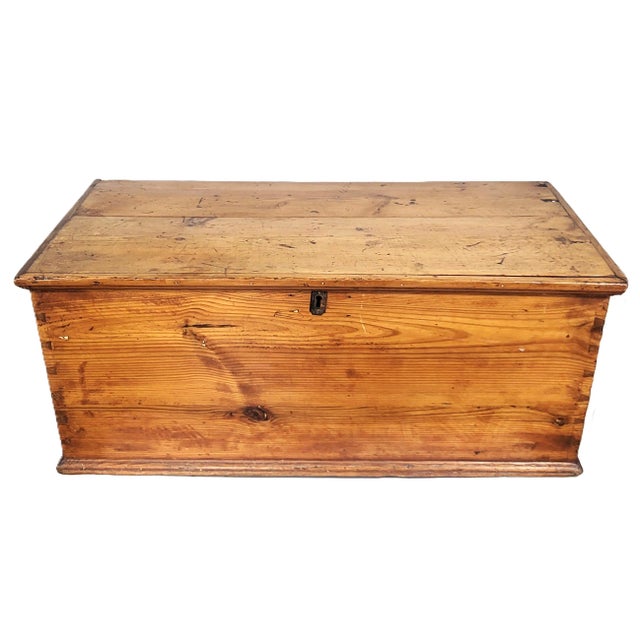 19th C American Blanket Chest Trunk Steamer For Sale - Image 9 of 16