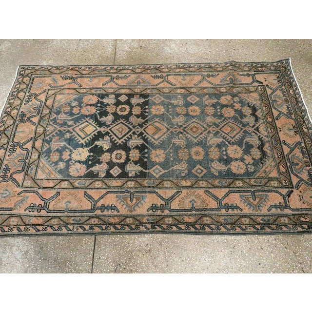 Galerie Shabab Collection Mid-20th Century Persian Malayer Throw Rug For Sale In New York - Image 6 of 9