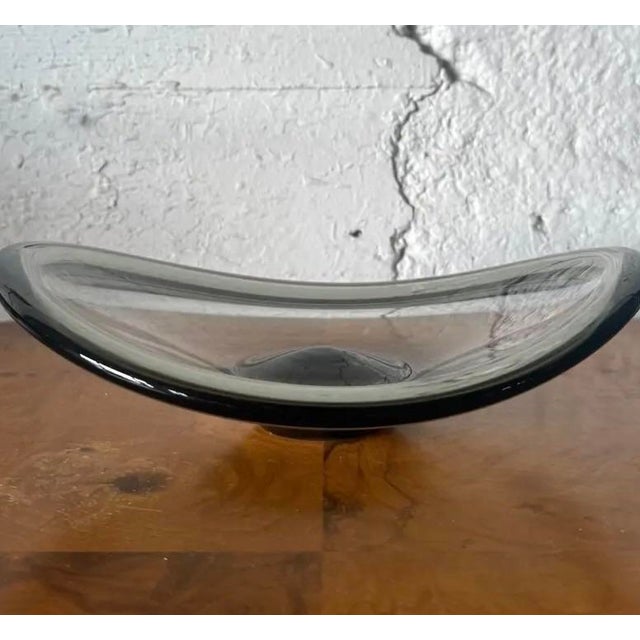 Transparent Vintage Per Lutkin for Holmegaard Signed Clear Glass Dish Bowl For Sale - Image 8 of 12