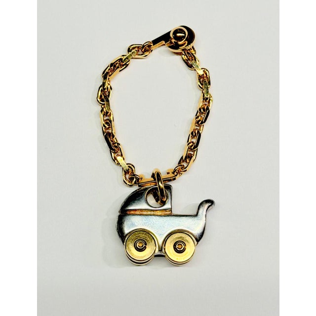 Mid-Century Silver- and Gold-Plated Baby Carriage Artist Pendant Jewelry in the style of Cartier, 1960s For Sale - Image 13 of 13