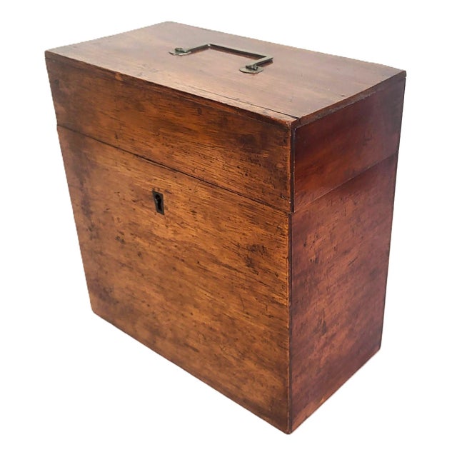 19th Century English Mahogany Traveling Bar Case 3 Bottle Liquor Decanter Box For Sale - Image 9 of 18