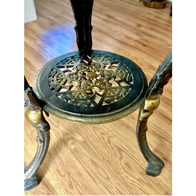19th Century Cast Iron London Pub Table W/Wooden Mahogany Top For Sale - Image 10 of 12